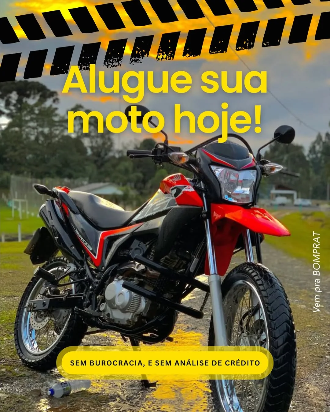 Post: alugue sua moto hoje, sem burocracia e sem análise de crédito